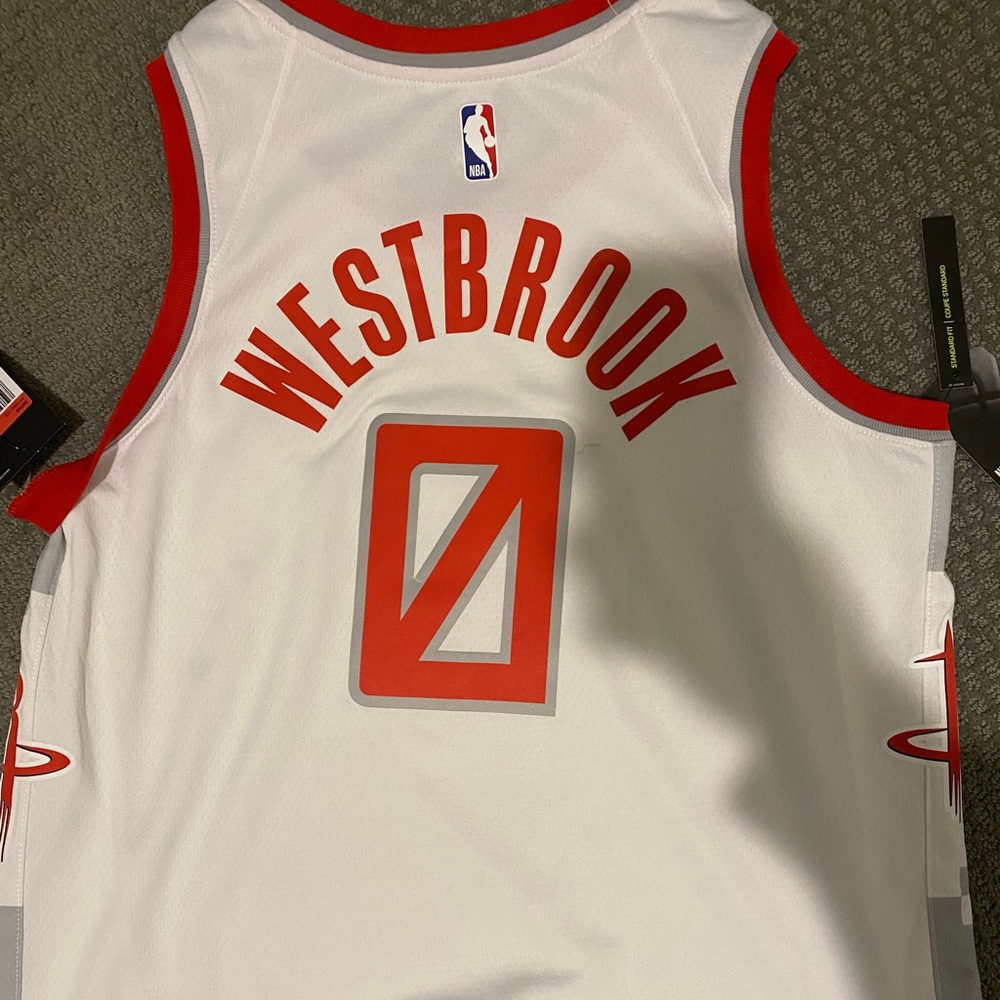 Westbrook H-town rockets jersey. Never worn. Tags still on. Size L